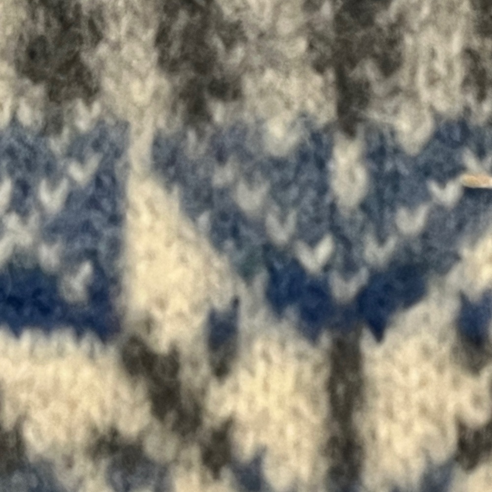 Scarf Shetland wool from Scotland Fair Isle pattern timeless greys and blue - Picture 4 of 9